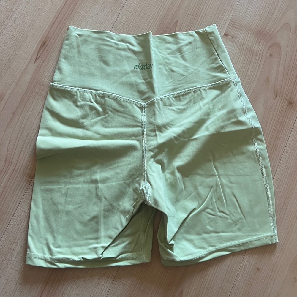 ELADAY High-Waist Women’s Bike Shorts in Lime Green